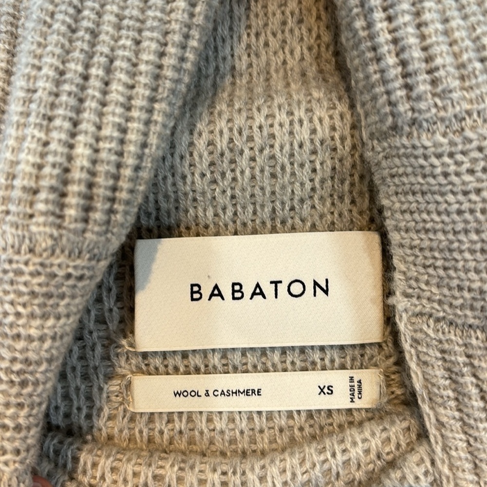 Babaton Mika sweater Heathered light grey wool/cashmere blend size XS - Picture 9 of 14